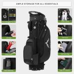 UNIHIMAl Lightweight Golf Stand Bag with 5 Way Full-Length Dividers, Semi-Concealed Stand, Folding Base, Adjustable Dual Straps and 8 Pockets