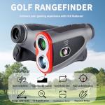 PONADA Golf Rangefinder with Slope, 1200 Yards Range Finder with 7X Magnification & Voice Broadcast, Flag Pole Locking Vibration, Magnetic Mount, Elegant Lychee Grain Microfiber Leather Decor