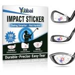 Yobbai Golf Impact Tape - High-Resolution Strike Stickers for Iron, Wood & Fairway Clubs, Non-Residue, Swing Training Aid Impact Labels (Righties- 160pcs(Wood 6x8+ Iron 8x10+ Fairway 8x4))