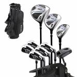 Aspire XD1 Complete Mens Golf Club Set, Includes Titanium Driver, S.S. Fairway, S.S. Hybrid, S.S. 6-PW Irons, Putter, Bag, 3 H/C's, Right & Left Handed Golf Clubs for Men, Blue