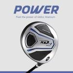 Aspire XD1 Complete Mens Golf Club Set, Includes Titanium Driver, S.S. Fairway, S.S. Hybrid, S.S. 6-PW Irons, Putter, Bag, 3 H/C's, Right & Left Handed Golf Clubs for Men, Blue