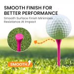 FINGER TEN Bamboo Golf Tees Wood 2 3/4 3 1/4 Inch Wooden Tee Color Bulk 250/500/1000/2000 Count for Men Women Kids (Bright Pink, 500 Count(2 3/4 Inch))
