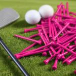 FINGER TEN Bamboo Golf Tees Wood 2 3/4 3 1/4 Inch Wooden Tee Color Bulk 250/500/1000/2000 Count for Men Women Kids (Bright Pink, 500 Count(2 3/4 Inch))