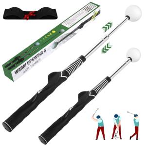 BEKIRALASS Retractable Golf Swing Trainer & Grip Trainer – Swing Click Feedback for Rhythm Practice, Corrects Posture & Grip (Right Hand), Portable All-Scene Trainer with Arm Band for Swing Correction