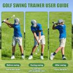 BEKIRALASS Retractable Golf Swing Trainer & Grip Trainer – Swing Click Feedback for Rhythm Practice, Corrects Posture & Grip (Right Hand), Portable All-Scene Trainer with Arm Band for Swing Correction