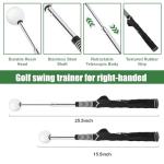 BEKIRALASS Retractable Golf Swing Trainer & Grip Trainer – Swing Click Feedback for Rhythm Practice, Corrects Posture & Grip (Right Hand), Portable All-Scene Trainer with Arm Band for Swing Correction