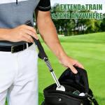 BEKIRALASS Retractable Golf Swing Trainer & Grip Trainer – Swing Click Feedback for Rhythm Practice, Corrects Posture & Grip (Right Hand), Portable All-Scene Trainer with Arm Band for Swing Correction