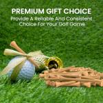 FINGER TEN Bamboo Golf Tees Wood 2 3/4 3 1/4 Inch Wooden Tee Color Bulk 250/500/1000/2000 Count for Men Women Kids (Natural, 1000 Count(3 1/4 Inch))