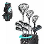 Precise AMG Men's Complete Golf Club Set, Includes Titanium Driver, S.S. Fairway, S.S. Hybrid, S.S. 6-PW Irons, Putter, Bag, 3 H/C's, Men’s Golf Clubs Full Set Right Handed, Regular or Tall Size