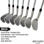 Roxor Golf RXR - Golf Full Iron Sets for Men - Regular Flex - 4,5,6,7,8,9 Pitching Wedge - Right Handed - Steel Shaft - New Superior Golf Club Iron Set Blades - Standard Length