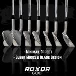 Roxor Golf RXR - Golf Full Iron Sets for Men - Regular Flex - 4,5,6,7,8,9 Pitching Wedge - Right Handed - Steel Shaft - New Superior Golf Club Iron Set Blades - Standard Length