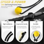 ACESTRIKE Golf Swing Training Aid, Golf Swing Pracice Rope, Rope Trainer Equipment Improve Swing Speed Lagging Rhythm, Golf Warm-Up Exercise for Strength and Training Arm for Golf Beginner