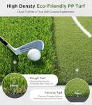 Golf Mat with Dual Turf | Golf Hitting Mat with Standing Guide-Line & Swing Path Line, 5x4ft Thickened Green Turf Practice Mats for Indoor or Outdoor Use, Ideal Gifts for Men Dad Husband & Golfers