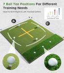 Golf Mat with Dual Turf | Golf Hitting Mat with Standing Guide-Line & Swing Path Line, 5x4ft Thickened Green Turf Practice Mats for Indoor or Outdoor Use, Ideal Gifts for Men Dad Husband & Golfers