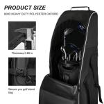 Premium Golf Travel Bag with Wheels - Heavy Duty 600D Polyester, Universal Fit (Fits Up to 51") - Durable, Water-Resistant & Lightweight for Airplane & Car Travel