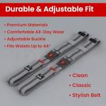 The Byrd Belt - Reversible Golf Belt with Ball Marker, Tee Sheath & Divot Tool for Men - On & Off Course Adjustable up to 44” (Greys)