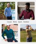 ZITY 3 Pack Men Polo Shirts Long Sleeve with Pocket Golf Shirts Shirts for Men Casual Work Athletic Collared T-Shirts