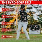 The Byrd Belt - Reversible Golf Belt with Ball Marker, Tee Sheath & Divot Tool for Men - On & Off Course Adjustable up to 44” (Greys)