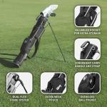 Lightweight Sunday Golf Bag with Stand - Easy to Carry, Durable Pitch n Putt Bag for Driving Range, Par 3 and Executive Courses
