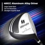 ULTIMATE Men's Golf Club Set, Complete Golf Club Package Set w/ #1 Driver,#3 Fairway Wood w/Headcover,#4 Hybrid,#6/#7/#8/#9 Irons, Pitching Wedge, Putter (Dark w/Bag)