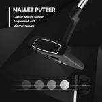 ULTIMATE Men's Golf Club Set, Complete Golf Club Package Set w/ #1 Driver,#3 Fairway Wood w/Headcover,#4 Hybrid,#6/#7/#8/#9 Irons, Pitching Wedge, Putter (Dark w/Bag)