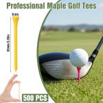 Caeuiciw 500 Pieces Color Golf Tees Wood Golf Tees Bulk 3-1/4 Inch Unbreakable Long Colored Tall Golfs Tee for Men Women Kids Balls Game