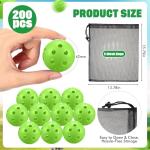 LaRandom Practice Golf Balls: 200 Pcs 42 mm Limited Flight Plastic Golf Balls Bulk with 5 Mesh Bags - Training Hollow Ball for Backyard Driving Range Swing Indoor Outdoor Home(Green)
