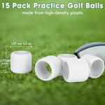Flantor Practice Golf Balls (Pack of 15) - Lightweight Limited Flight Golf Training Balls for Full Swing & Backyard Practice, Perfect Training Aid for Golfers and Beginners, Indoor/Outdoor Use