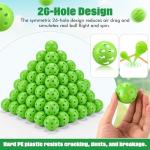 LaRandom Practice Golf Balls: 200 Pcs 42 mm Limited Flight Plastic Golf Balls Bulk with 5 Mesh Bags - Training Hollow Ball for Backyard Driving Range Swing Indoor Outdoor Home(Green)