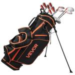 VEVOR Golf Club Set, 12 Pieces Women's Golf Club Complete Set Right Handed with 460CC #1 Driver, #3 & 5 Fairway Wood, #4 Hybrid, #5/#6/#7/#8/#9/#PW/#SW Irons, L-Shaped Putter, Golf Stand Bag, Orange