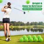 LaRandom Practice Golf Balls: 200 Pcs 42 mm Limited Flight Plastic Golf Balls Bulk with 5 Mesh Bags - Training Hollow Ball for Backyard Driving Range Swing Indoor Outdoor Home(Green)