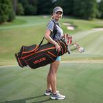 VEVOR Golf Club Set, 12 Pieces Women's Golf Club Complete Set Right Handed with 460CC #1 Driver, #3 & 5 Fairway Wood, #4 Hybrid, #5/#6/#7/#8/#9/#PW/#SW Irons, L-Shaped Putter, Golf Stand Bag, Orange