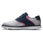 FootJoy Men's Traditions Previous Season Style Golf Shoe, White/Blue/Pink, 10.5