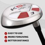 Right Handed Majek K5s Hybrid Set Senior Men's Standard with Midsize Grips Includes 3-PW Clubs with Black Hybrid Headcovers and Black Majek Golf Hat