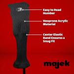 Right Handed Majek K5s Hybrid Set Senior Men's Standard with Midsize Grips Includes 3-PW Clubs with Black Hybrid Headcovers and Black Majek Golf Hat