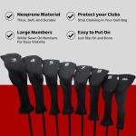 Right Handed Majek K5s Hybrid Set Senior Men's Standard with Midsize Grips Includes 3-PW Clubs with Black Hybrid Headcovers and Black Majek Golf Hat