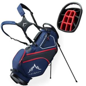 UNIHIMAL 14 Way Dividers Golf Stand Bag Lightweight, Golf Bag for Men Women with Multiple Pockets, Dual Strap and Rain Cover Hood (Navy)