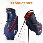 UNIHIMAL 14 Way Dividers Golf Stand Bag Lightweight, Golf Bag for Men Women with Multiple Pockets, Dual Strap and Rain Cover Hood (Navy)