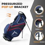 UNIHIMAL 14 Way Dividers Golf Stand Bag Lightweight, Golf Bag for Men Women with Multiple Pockets, Dual Strap and Rain Cover Hood (Navy)