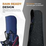 UNIHIMAL 14 Way Dividers Golf Stand Bag Lightweight, Golf Bag for Men Women with Multiple Pockets, Dual Strap and Rain Cover Hood (Navy)