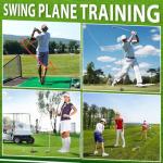 JolliLudo Golf Alignment Sticks and Swing Trainer with Angle Holder for Aiming Putting Aid Arm Band Trainer Enhance Strength, Precision, and Swing Technique Golf Practice Tools for Posture Correct