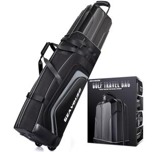 GEAVOUED Golf Travel Bag with Hard Case Top and Wheels,Premium Oxford Fabric, Golf Travel Bags for Airlines,Protect Your Club for Safe Transport