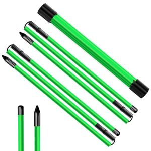 ATTRACTIVE 48-Inch Golf Alignment Sticks 2 Pack Collapsible Golf Practice Rods for Aiming, Putting,Golf Training Sticks with Clear Tube Case (Green)