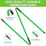 ATTRACTIVE 48-Inch Golf Alignment Sticks 2 Pack Collapsible Golf Practice Rods for Aiming, Putting,Golf Training Sticks with Clear Tube Case (Green)