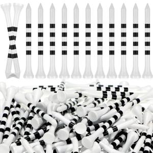 Mudder 600 Pack Golf Tees Bulk Wooden Golf Tees Multicolor Wood for Men Balls Accessories(3-1/4 Inch,Black and White)