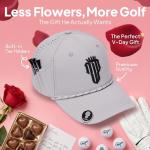 NJF Golf™ Hats Men – Breathable Golf Caps for Men with Tee Holder & Clip-On Magnetic Ball Marker, Lightweight Adjustable Rope Mens Cap, Snapback Mens Caps, Moisture-Wicking Golfing Gear, Light Gray