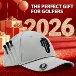 NJF Golf™ Hats Men – Breathable Golf Caps for Men with Tee Holder & Clip-On Magnetic Ball Marker, Lightweight Adjustable Rope Mens Cap, Snapback Mens Caps, Moisture-Wicking Golfing Gear, Light Gray