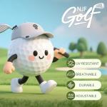 NJF Golf™ Hats Men – Breathable Golf Caps for Men with Tee Holder & Clip-On Magnetic Ball Marker, Lightweight Adjustable Rope Mens Cap, Snapback Mens Caps, Moisture-Wicking Golfing Gear, Light Gray