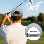 NJF Golf™ Hats Men – Breathable Golf Caps for Men with Tee Holder & Clip-On Magnetic Ball Marker, Lightweight Adjustable Rope Mens Cap, Snapback Mens Caps, Moisture-Wicking Golfing Gear, Light Gray