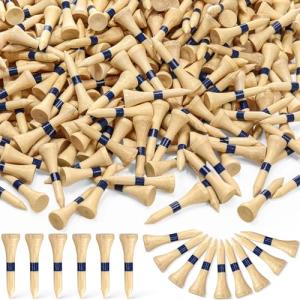 Mudder 600 Pack Golf Tees Bulk Wooden Golf Tees Multicolor Wood for Men Balls Accessories(1-1/2 Inch,Blue, Wood Color)
